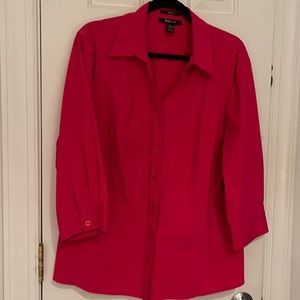 Hot pink button down shirt